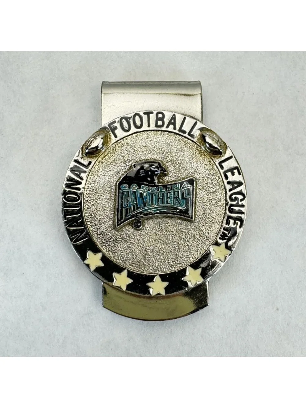 NFL Carolina Panthers Logo Money Clip Silver-tone Metal Football